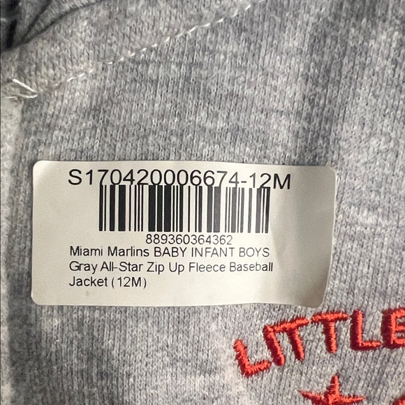 Little All-Star, Marlins size 12 month nwt Gray Kids Hoodie - Picture 2 of 4